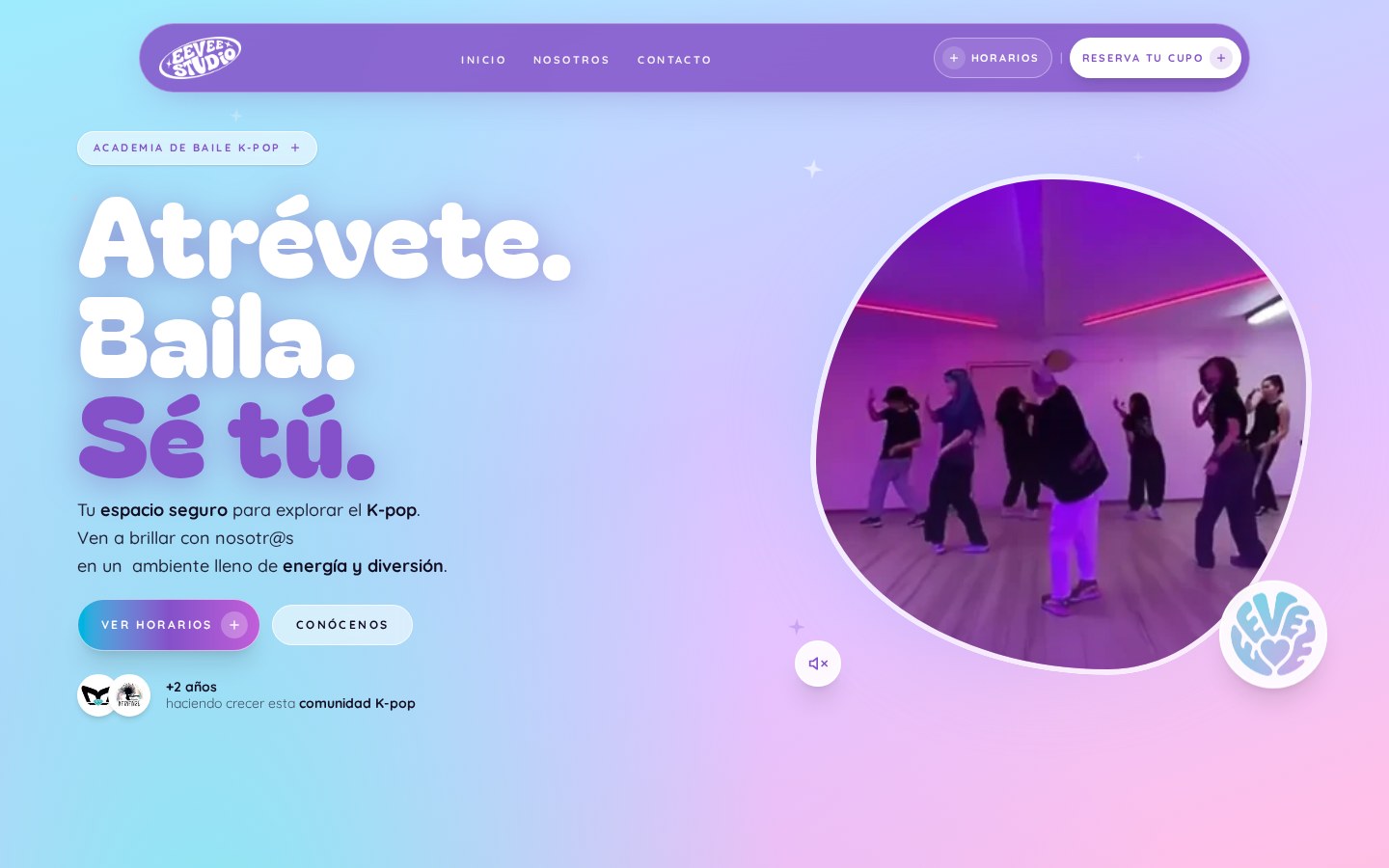 Vista previa del sitio Eevee Studio